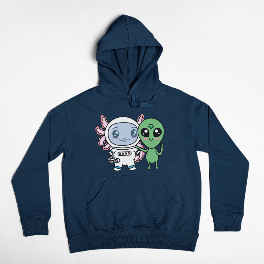 Hoodie Axolotzin Y Marcianito Ajolote Unisex