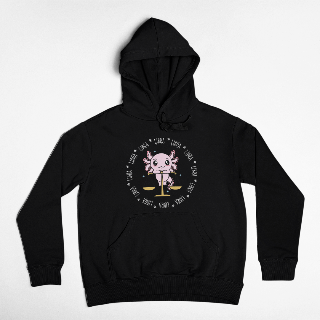 Hoodie Axolotzin Horóscopos Aro Libra Ajolote Unisex