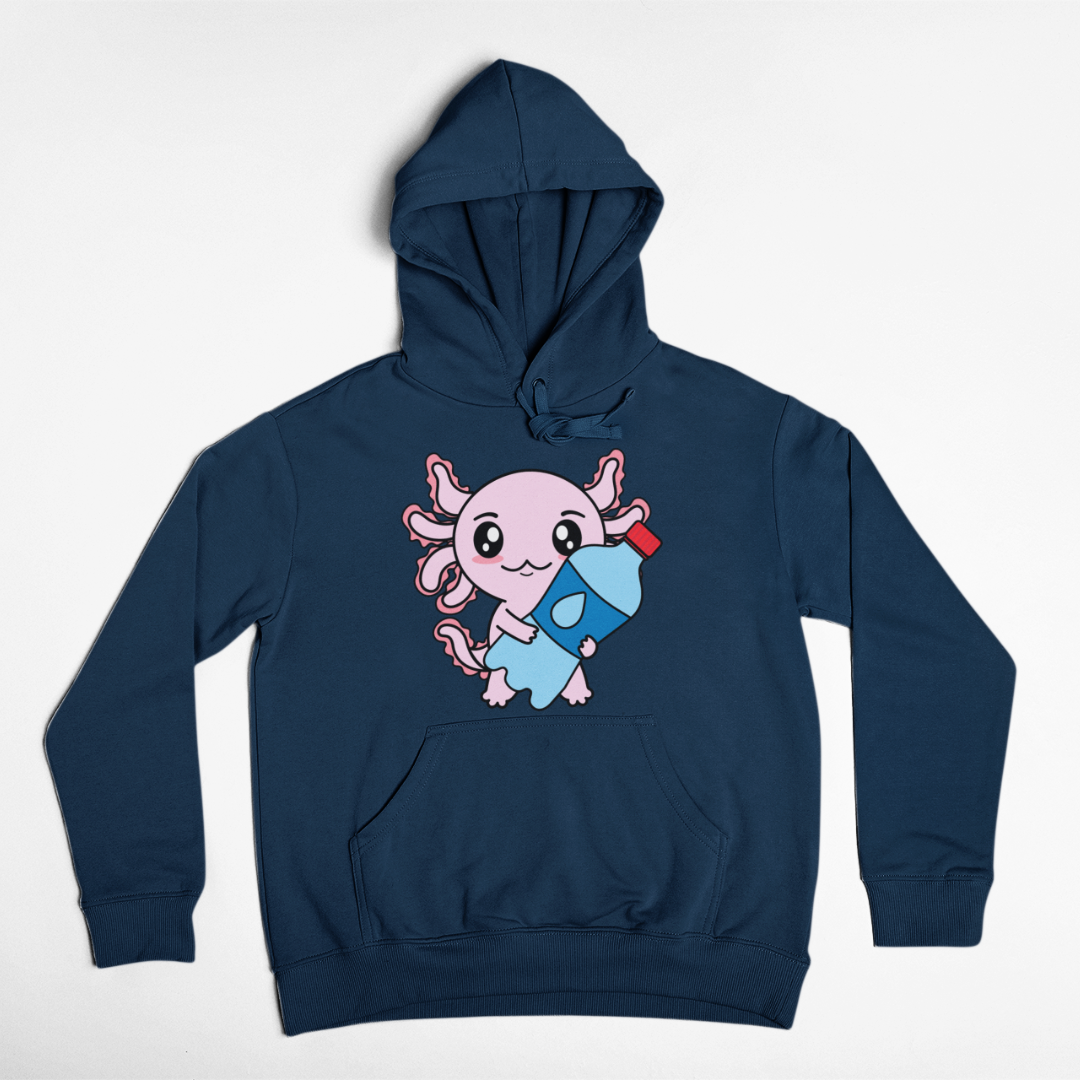Hoodie Axolotzin Botella Agua Ajolote Unisex