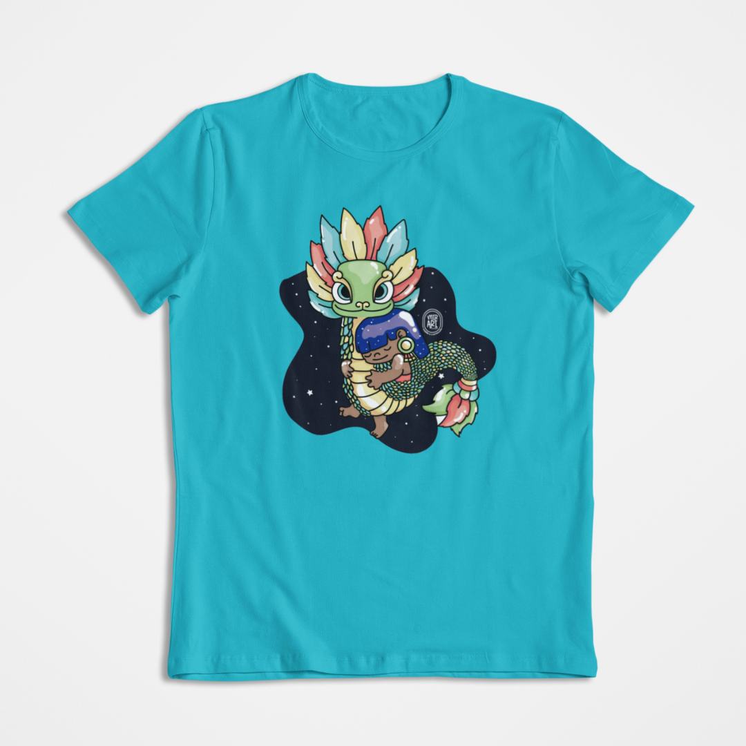 Playera Ajolotito Niña Y Quetzalcoatl Mirari Chan