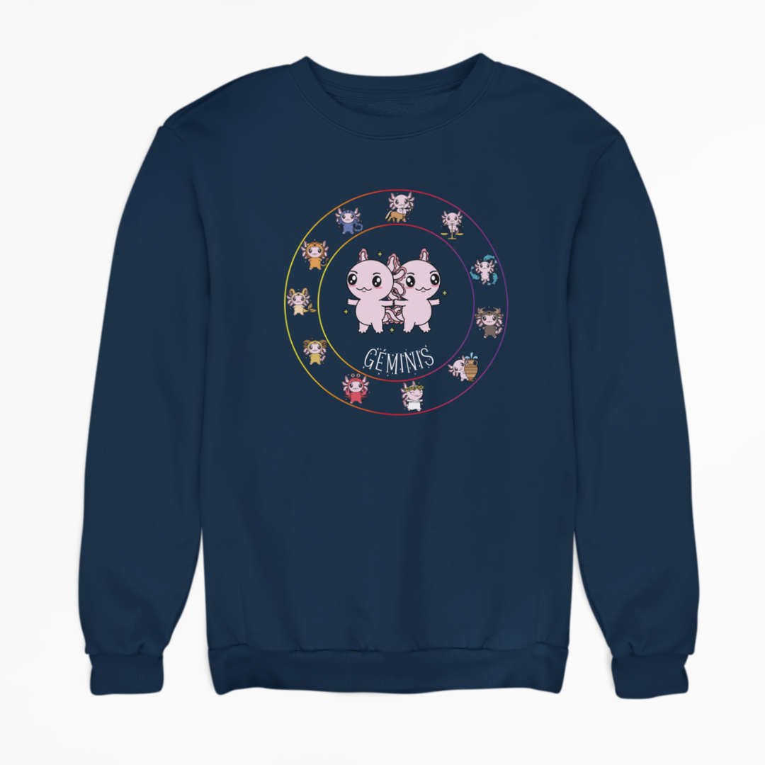 Sudadera Horóscopos Geminis Axolotzin Ajolote Unisex