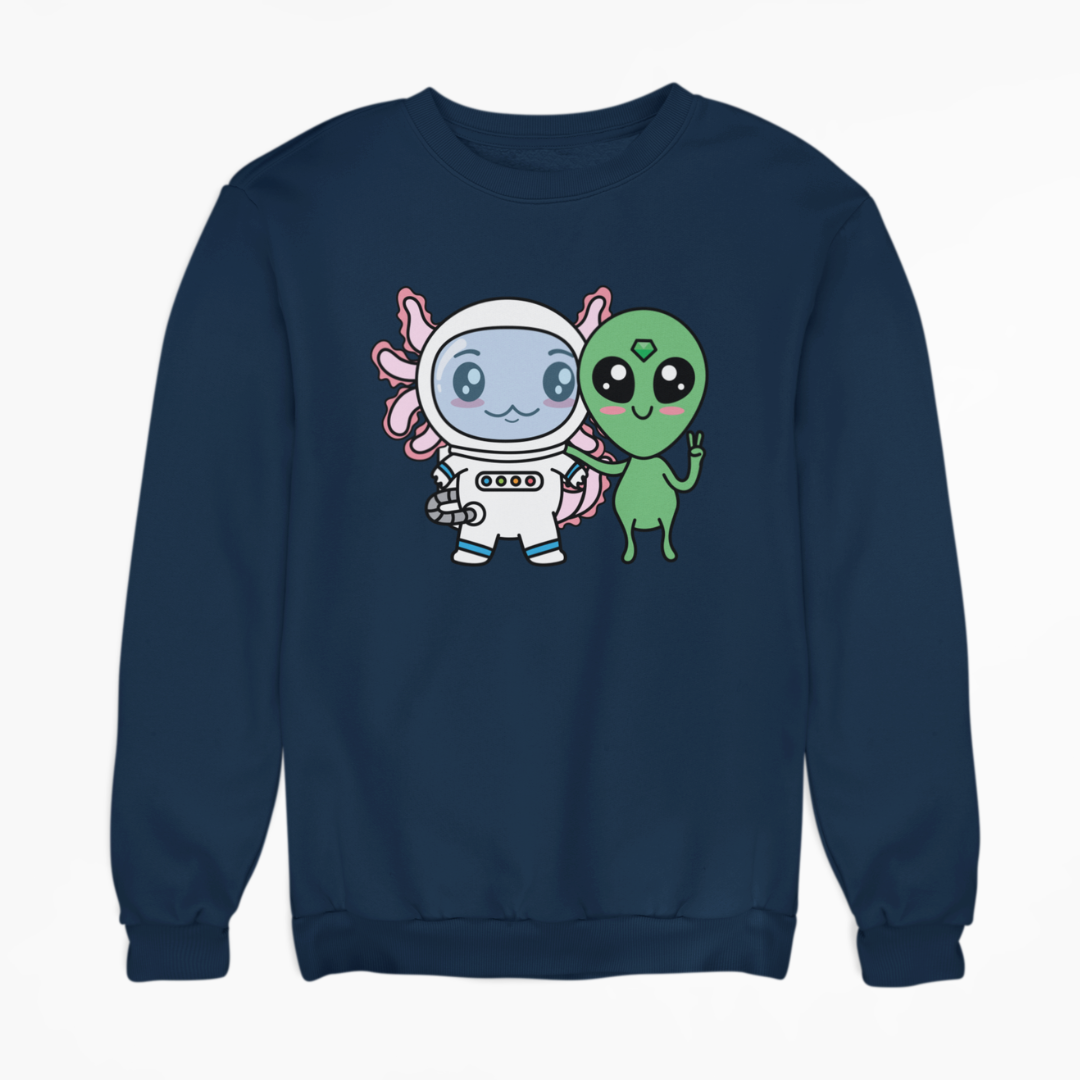 Sudadera Axolotzin Y Marcianito Ajolote Unisex