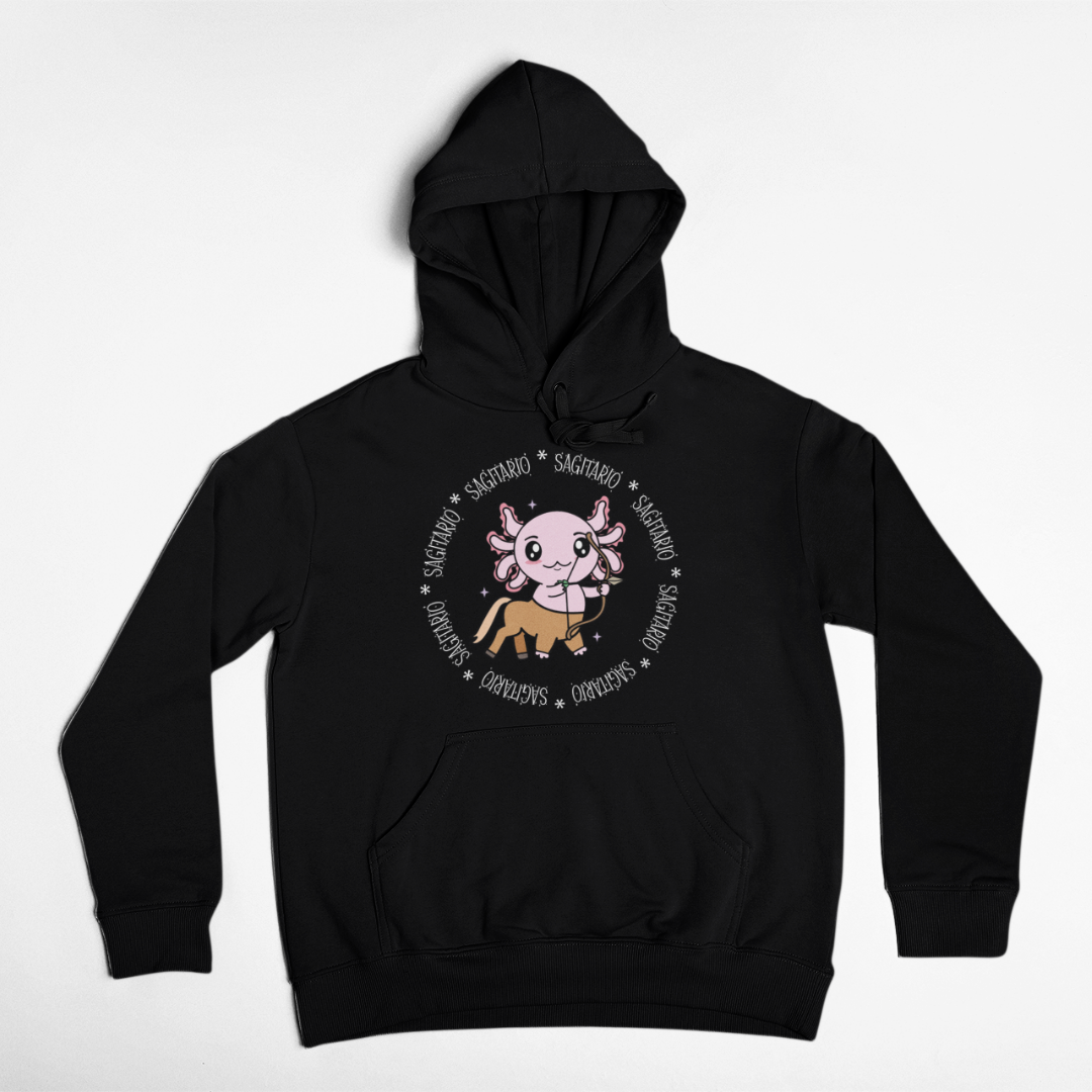 Hoodie Axolotzin Horóscopos Aro Sagitario Ajolote Unisex