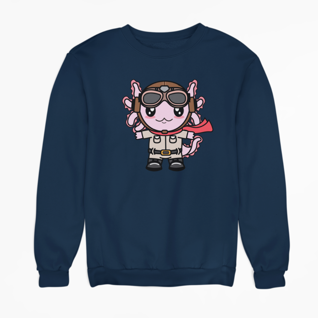 Sudadera Axolotzin Aviador Ajolote Unisex