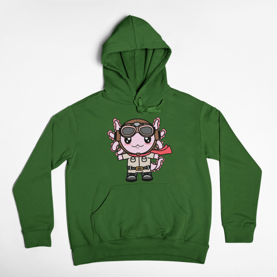 Hoodie Axolotzin Aviador Ajolote Unisex