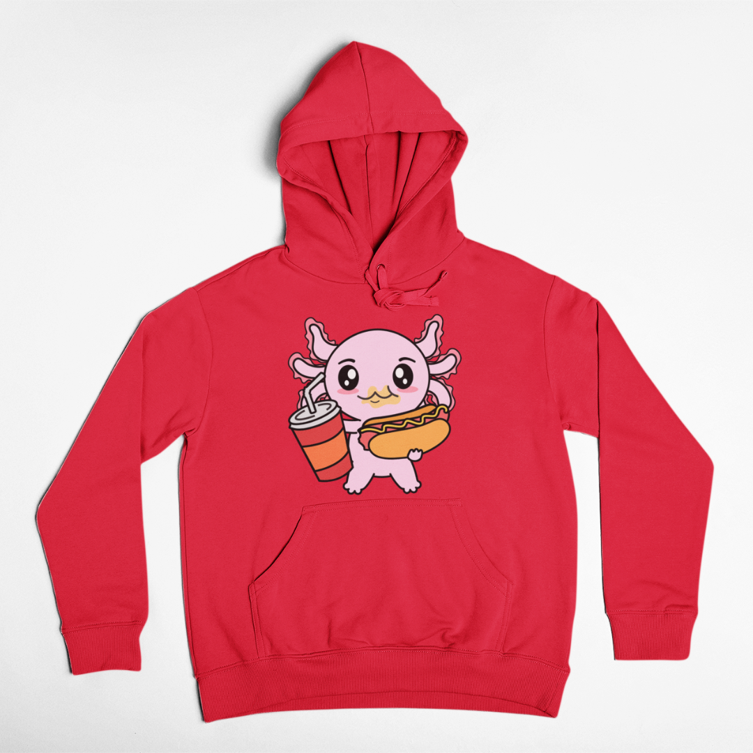 Hoodie Axolotzin Comiendo Jocho Ajolote Unisex