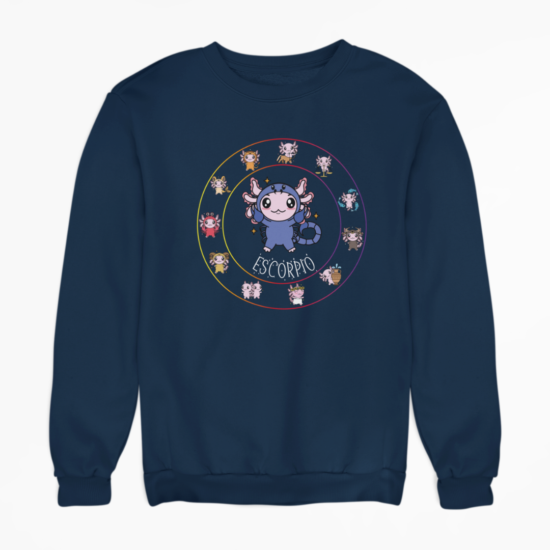 Sudadera Horóscopos Escorpio Axolotzin Ajolote Unisex