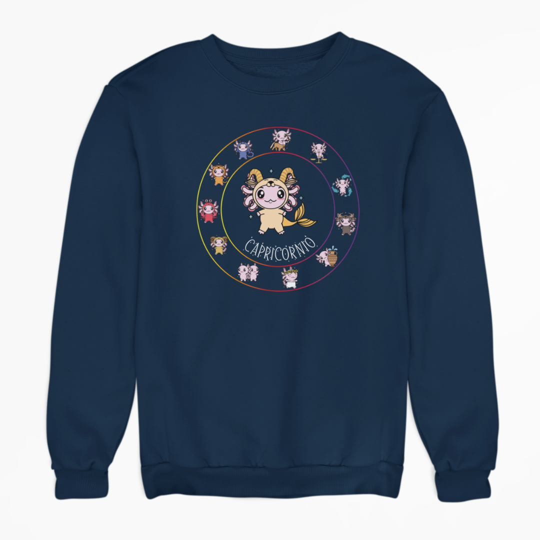 Sudadera Horóscopos Capricornio Axolotzin Ajolote Unisex