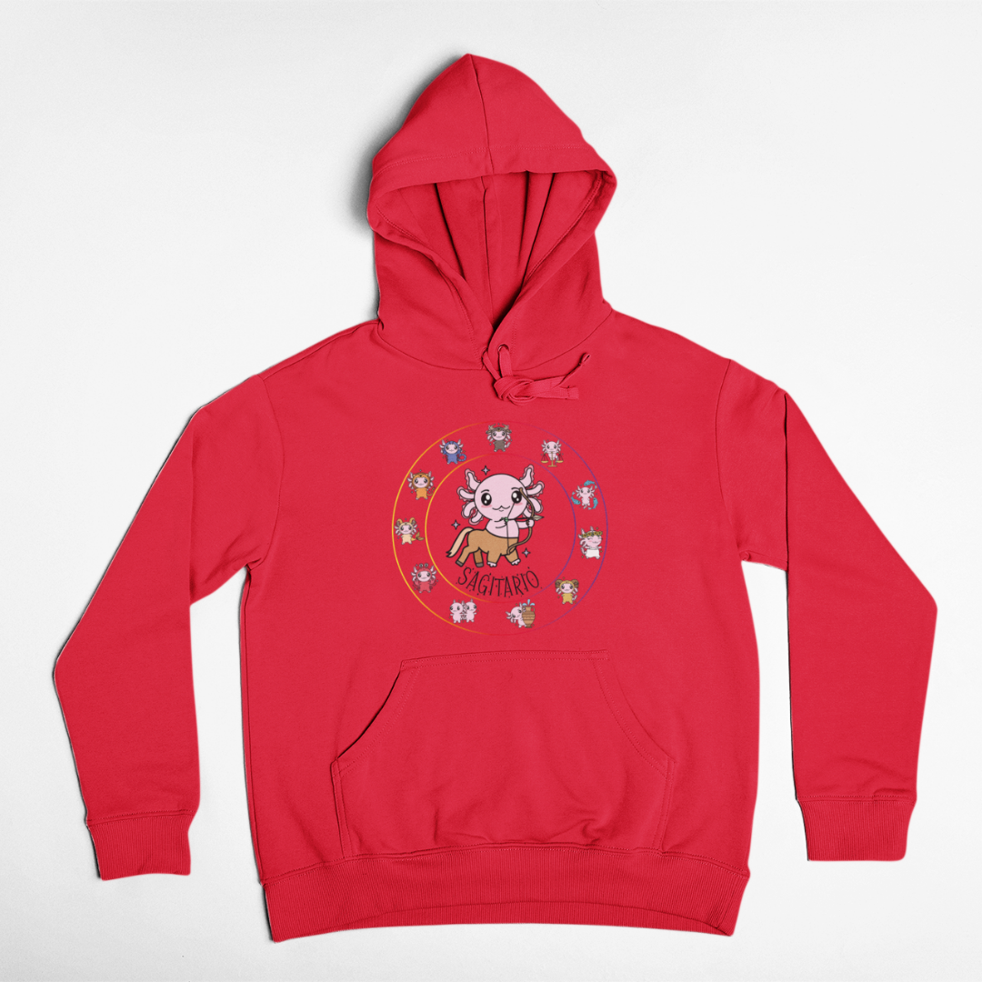 Hoodie Horóscopos Sagitario Axolotzin Ajolote Unisex