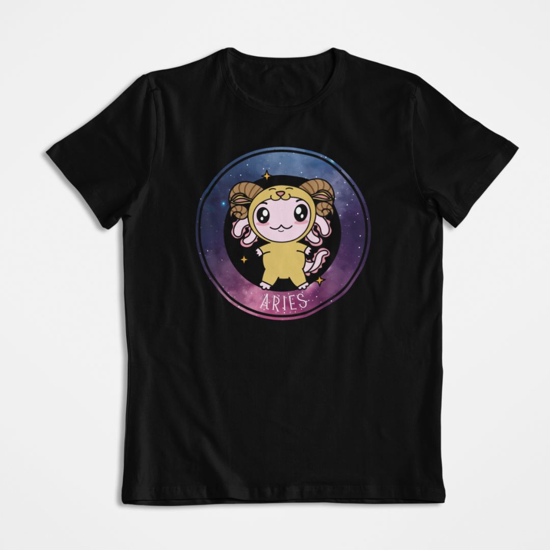 Playera Axolotzin Horoscopos Galaxy Aries Ajolote