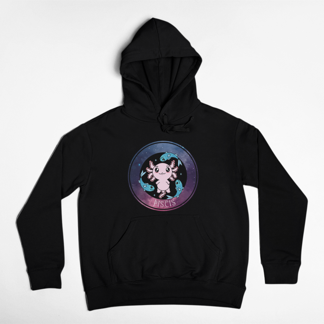 Hoodie Axolotzin Horóscopos Galaxy Piscis Ajolote Unisex