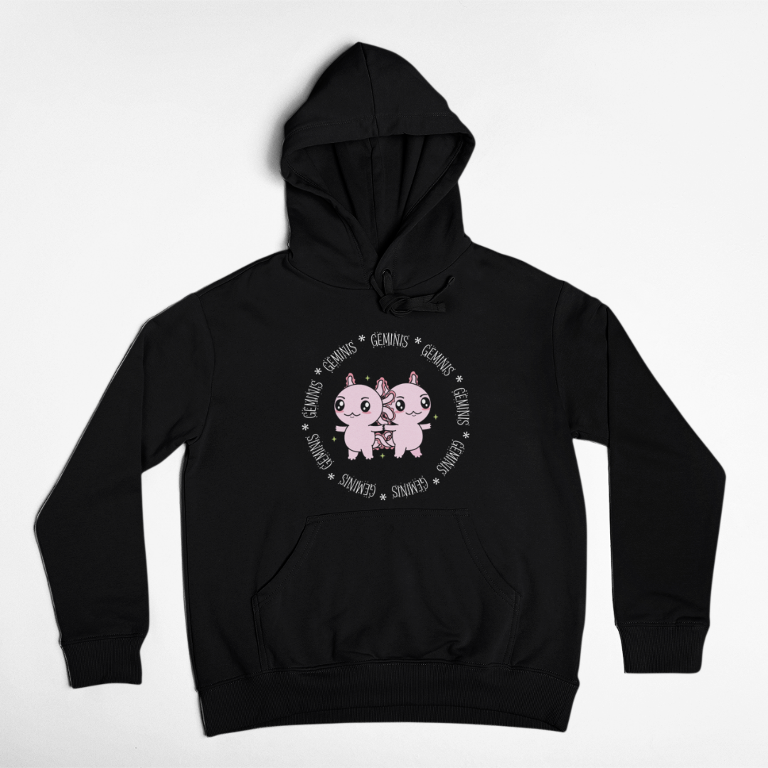 Hoodie Axolotzin Horóscopos Aro Geminis Ajolote Unisex