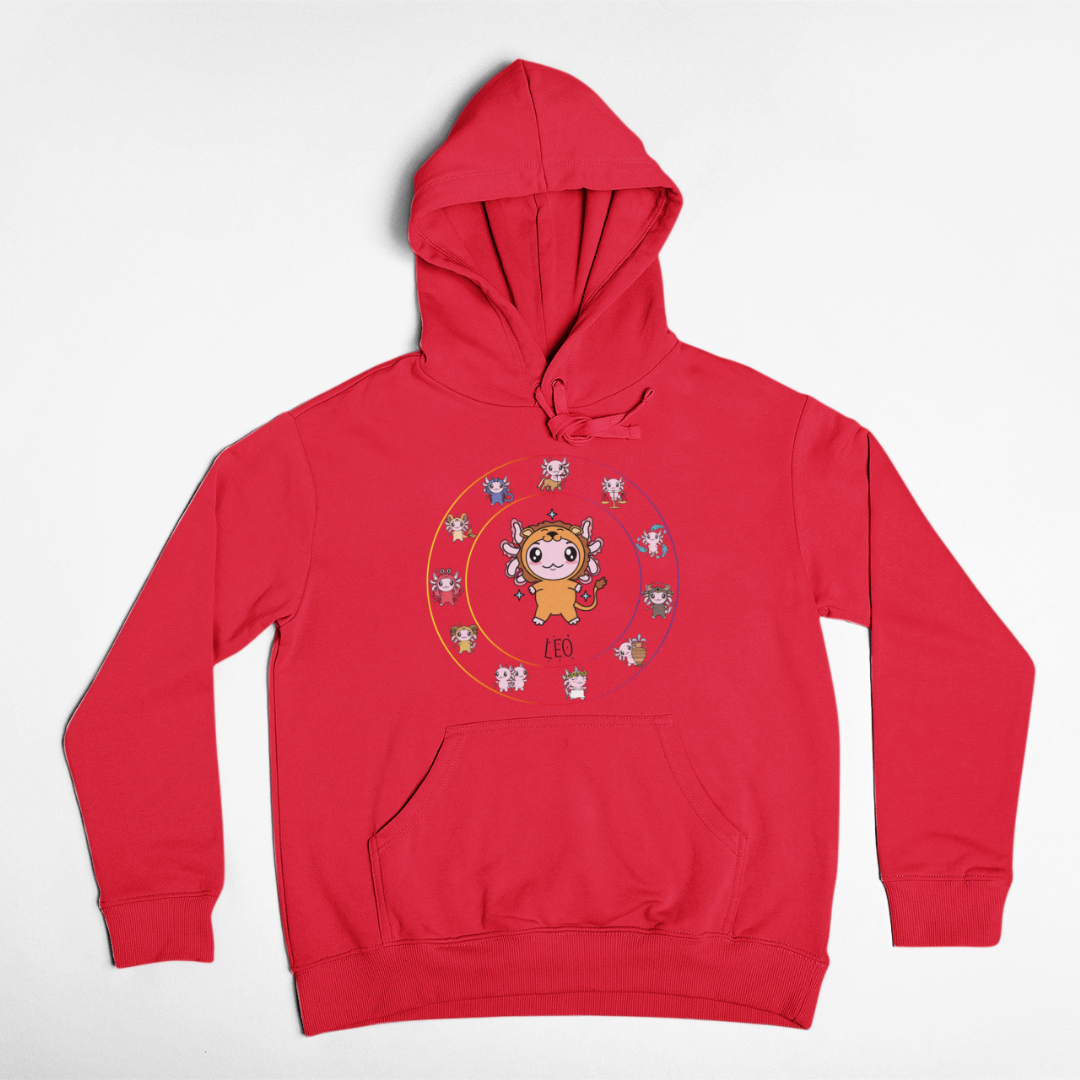 Hoodie Horóscopos Leo Axolotzin Ajolote Unisex