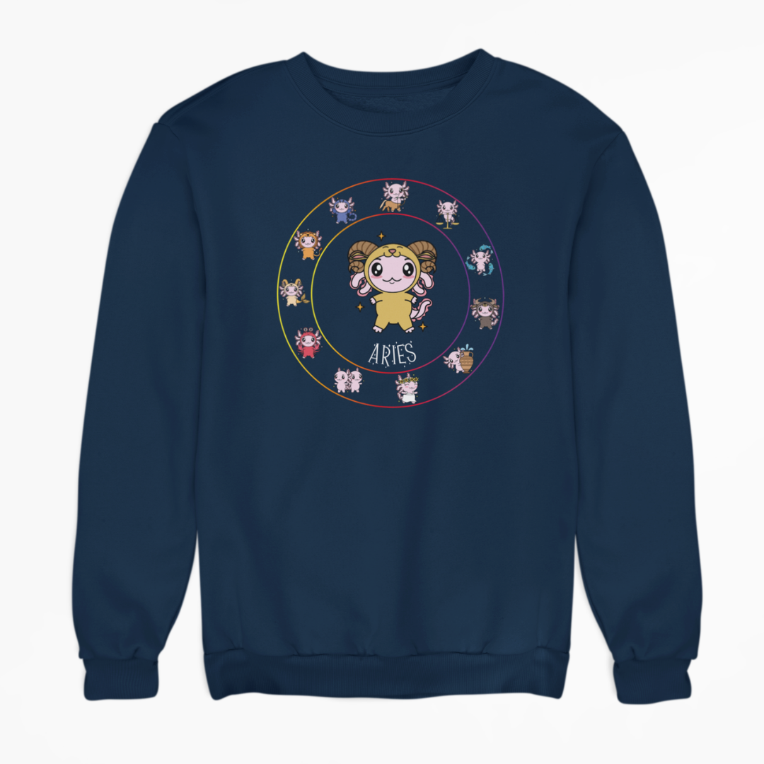 Sudadera Horóscopos Aries Axolotzin Ajolote Unisex