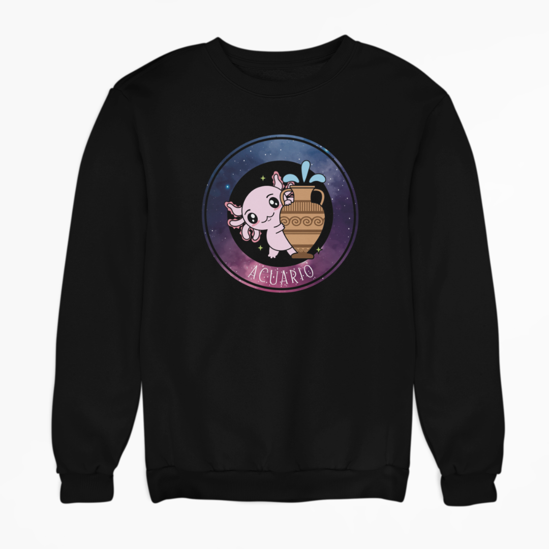 Sudadera Axolotzin Horóscopos Galaxy Acuario Ajolote Unisex