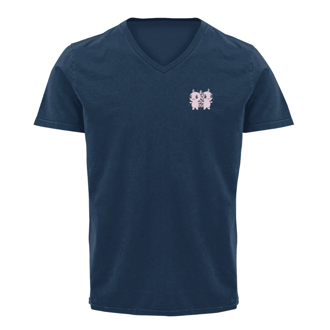 Playera Cuello V Horoscopos Geminis Axolotzin Ajolote Adulto