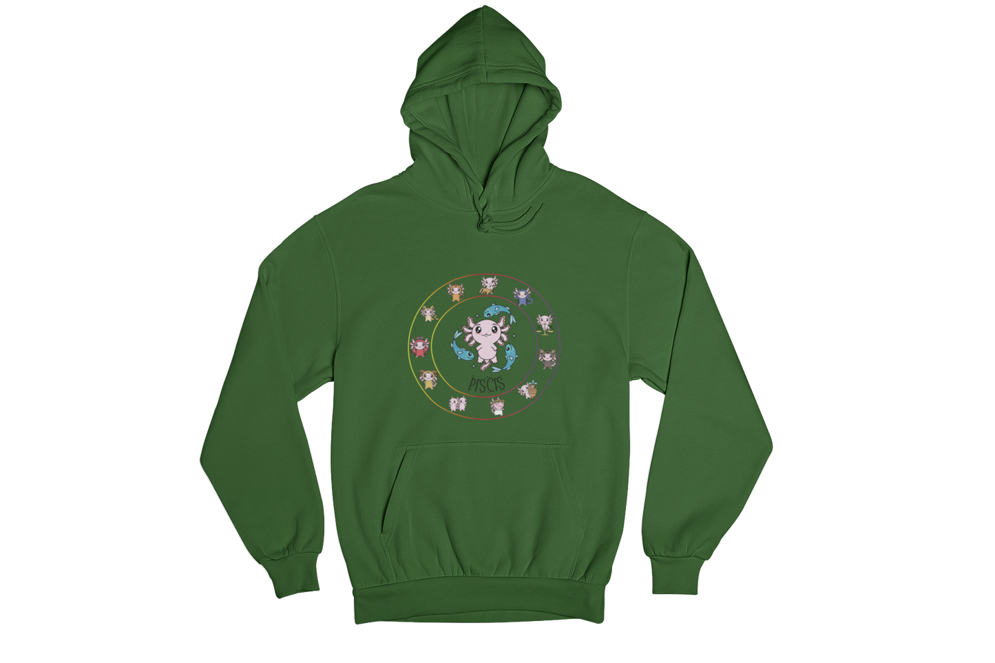 Hoodie Horóscopos Piscis Axolotzin Ajolote Unisex