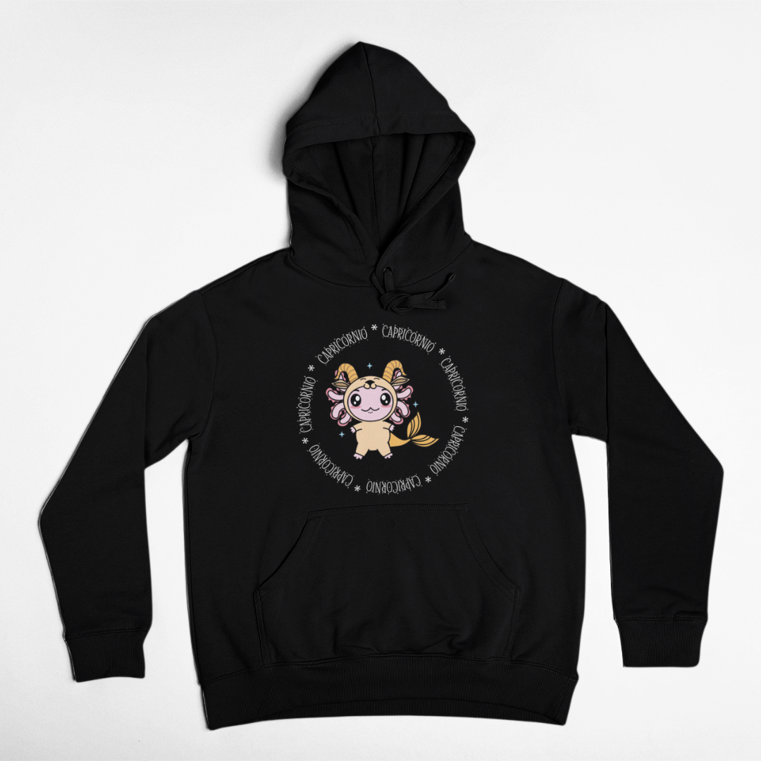 Hoodie Axolotzin Horóscopos Aro Capricornio Ajolote Unisex