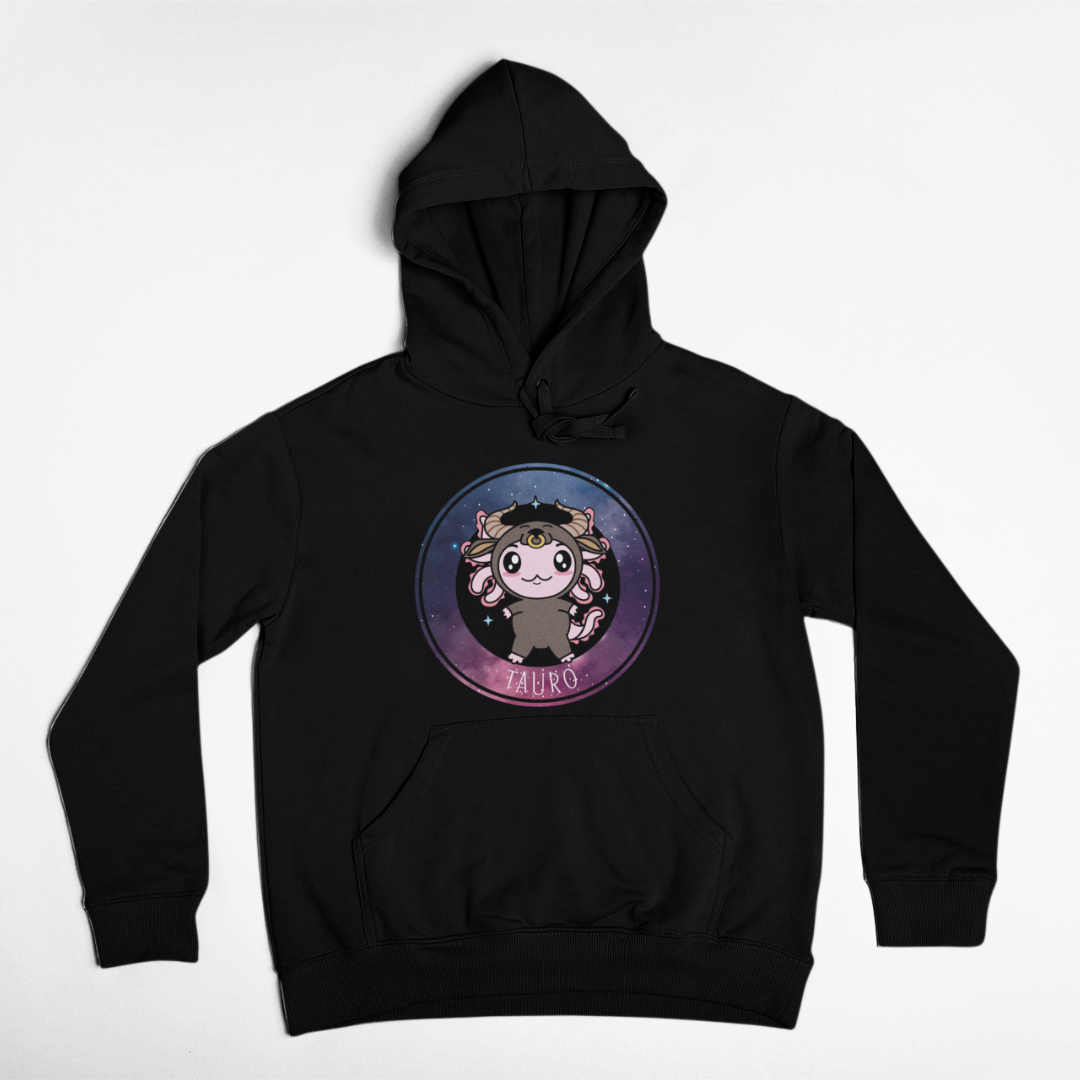 Hoodie Axolotzin Horóscopos Galaxy Tauro Ajolote Unisex