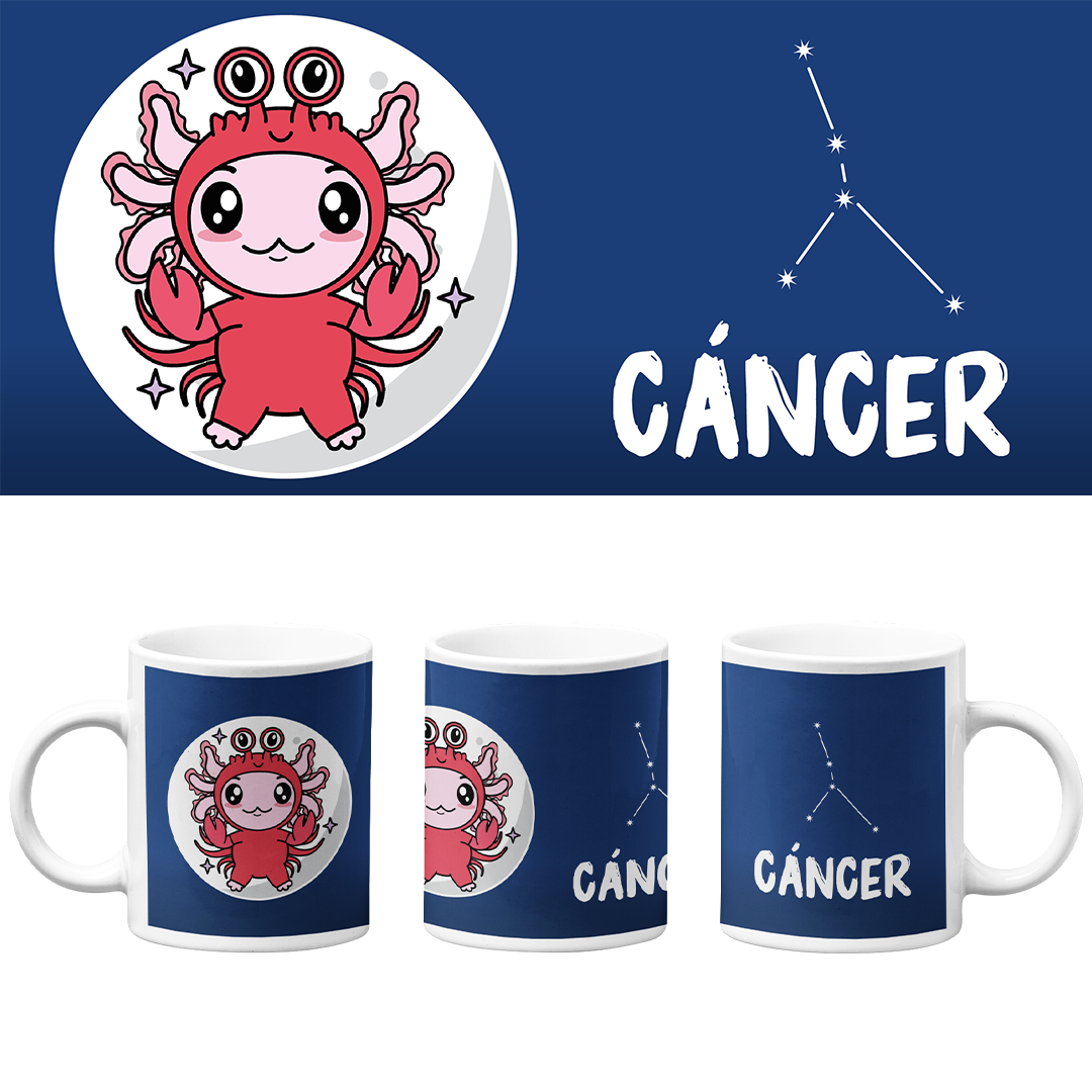 Taza Vers. 2 Axolotzin Horóscopos Cáncer Ajolote