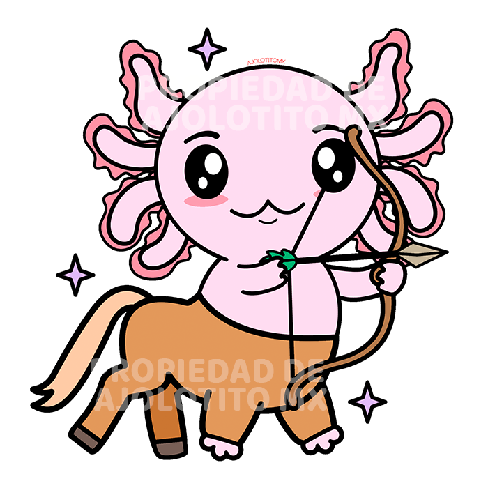 Sticker Axolotzin Sagitario Ajolote