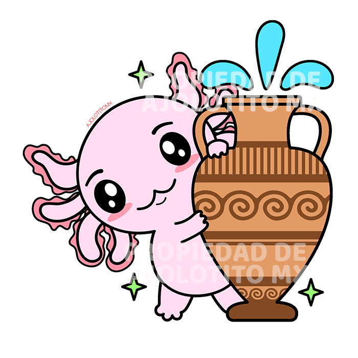 Sticker Axolotzin Acuario Ajolote