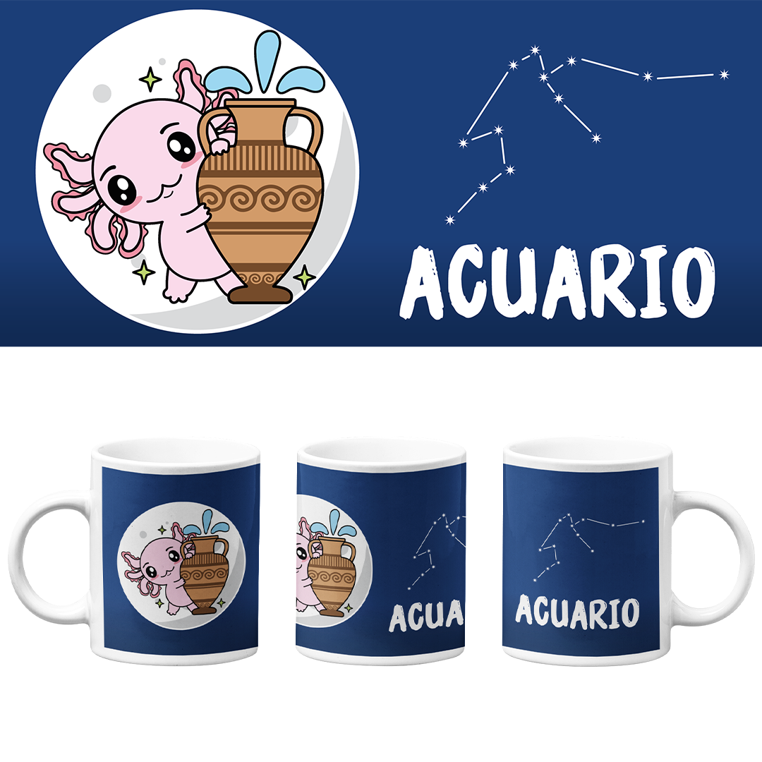 Taza Vers. 2 Axolotzin Horóscopos Acuario Ajolote