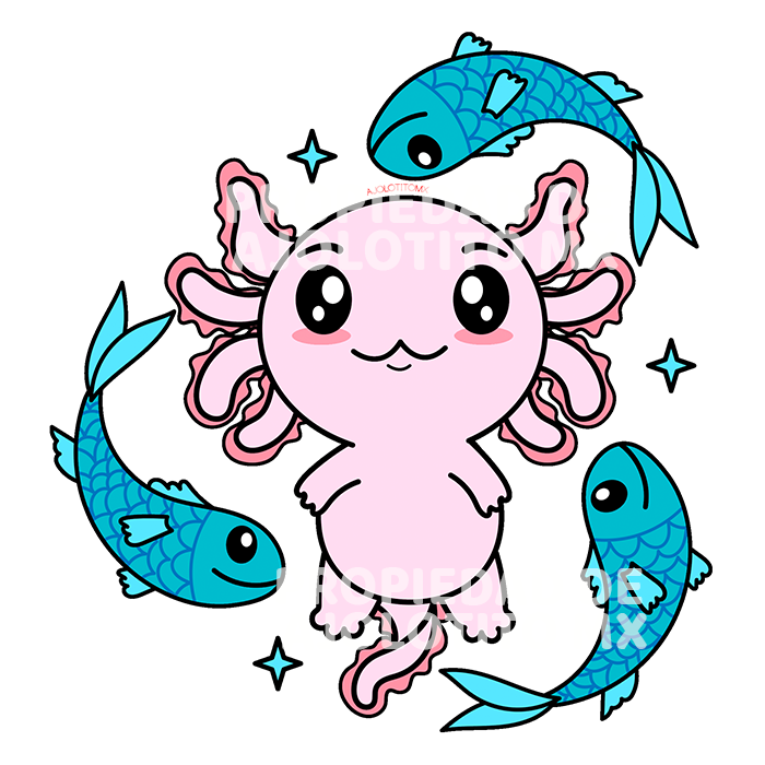 Sticker Axolotzin Piscis Ajolote