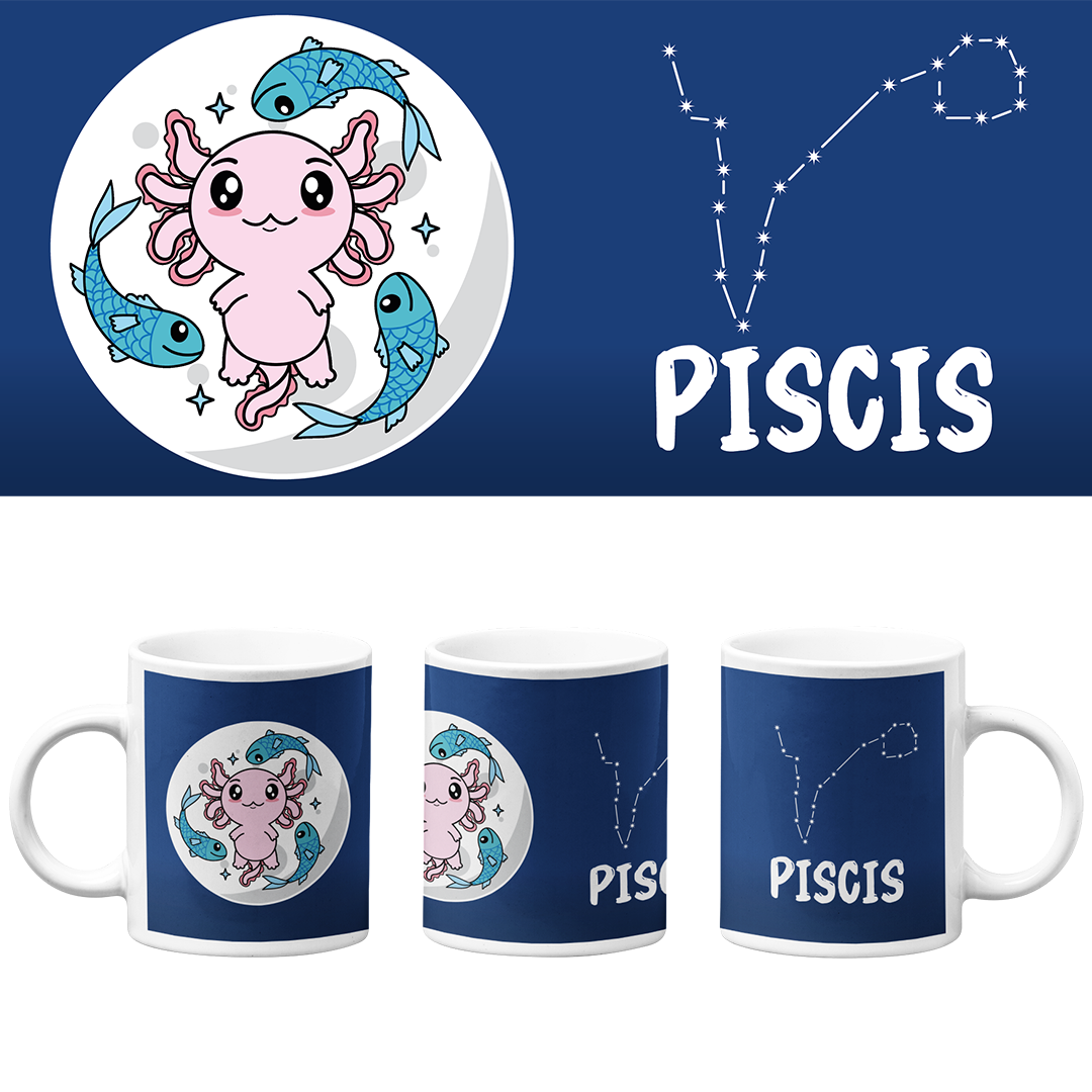 Taza Vers. 2 Axolotzin Horóscopos Piscis Ajolote