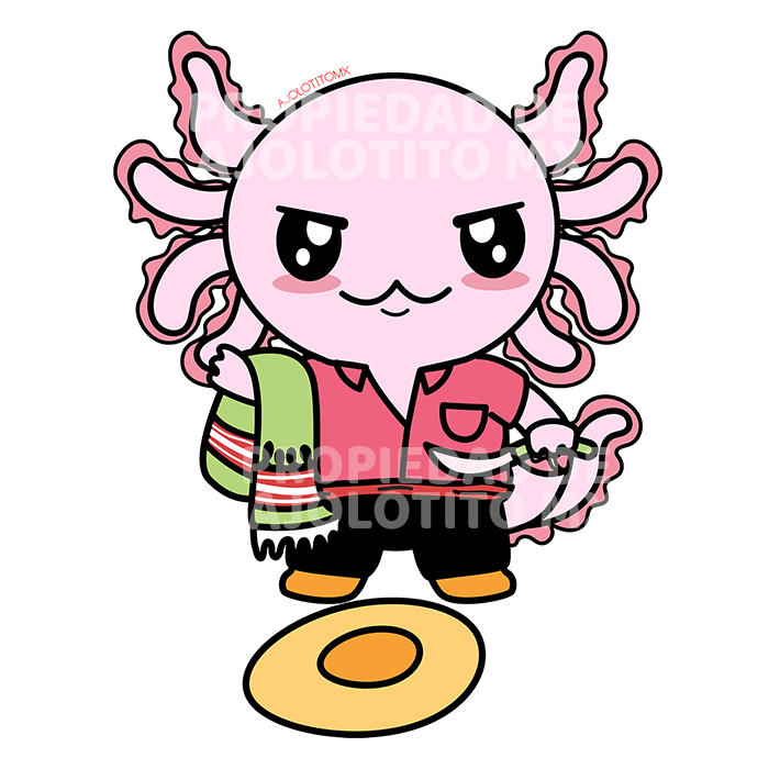 Sticker Axoloteria El Valiente Ajolote