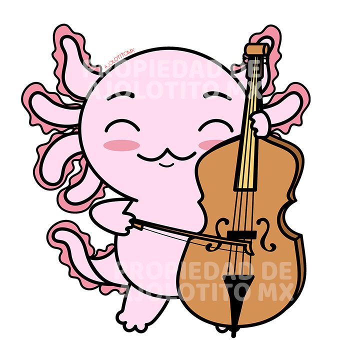 Sticker Axoloteria El Violoncello Ajolote