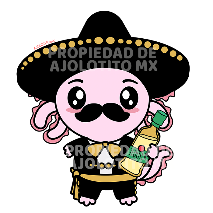Sticker Axoloteria El Mariachi Ajolote