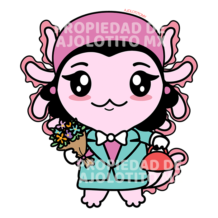 Sticker Axoloteria La Dama Ajolote