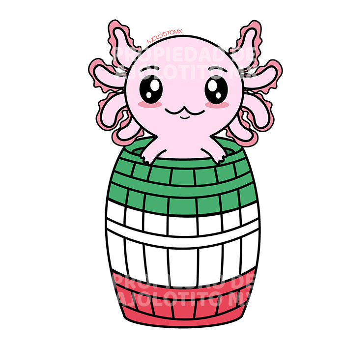 Sticker Axoloteria El Barril Ajolote