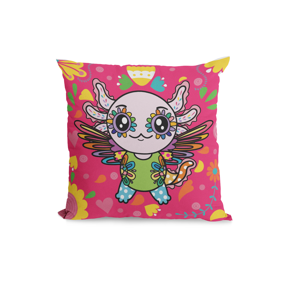 Funda Cojin Decorativo Alebrije Axolotzin