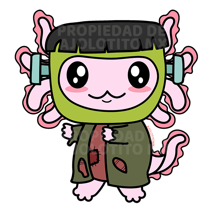 Sticker Axolotzin Monstruo De Frankenstein Ajolote