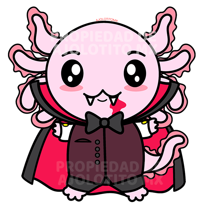 Sticker Axolotzin Dracula Ajolote