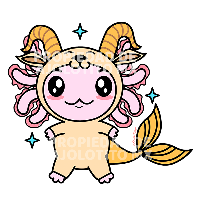 Sticker Axolotzin Capricornio Ajolote