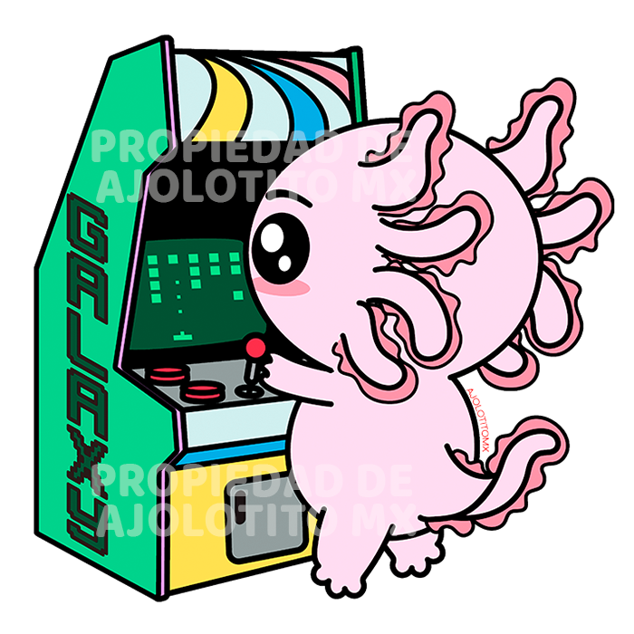 Sticker Axolotzin Arcade Ajolote