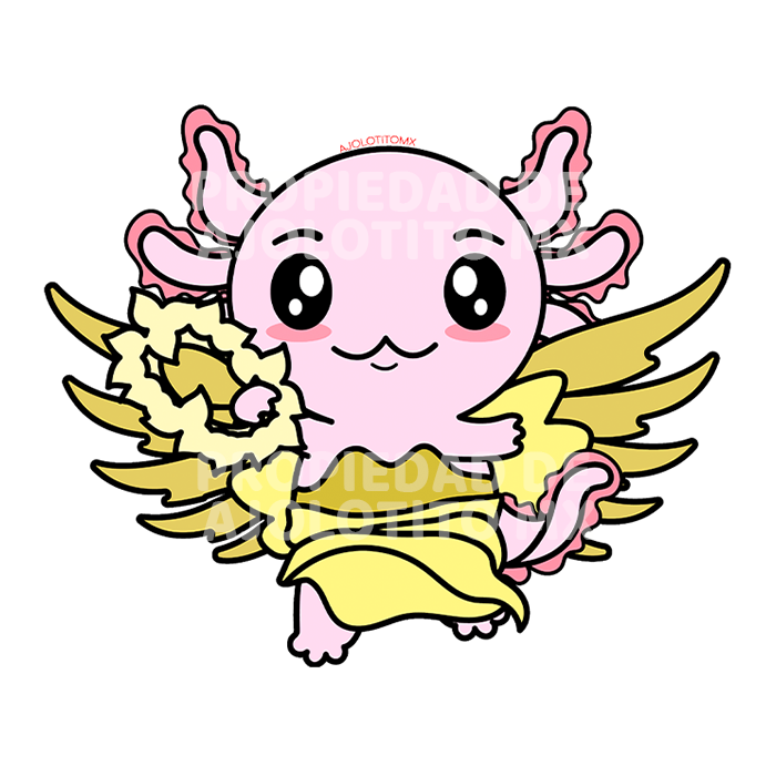 Sticker Axolotzin Victoria Alada Ajolote