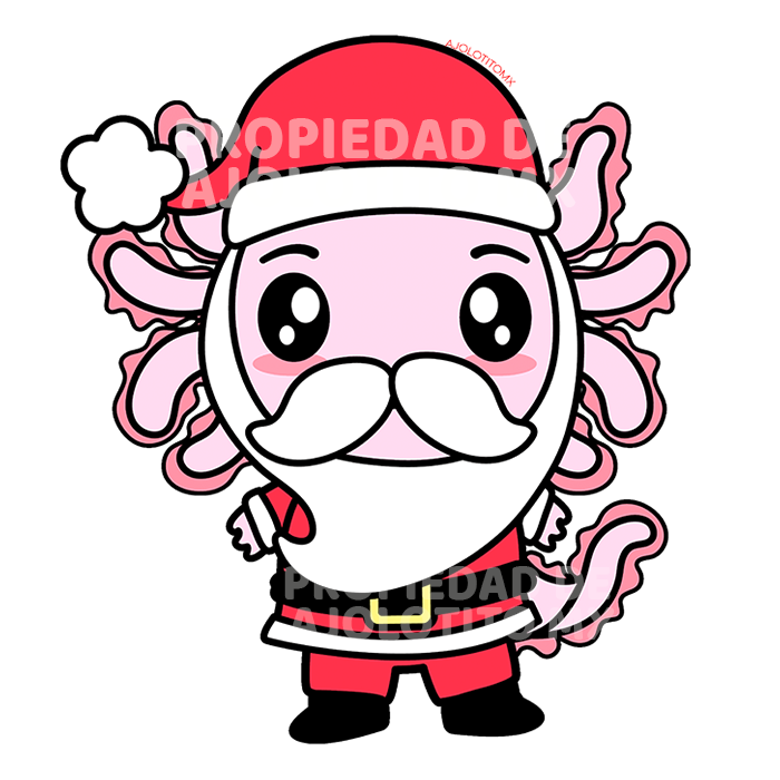 Sticker Axolotzin Santa Ajolote