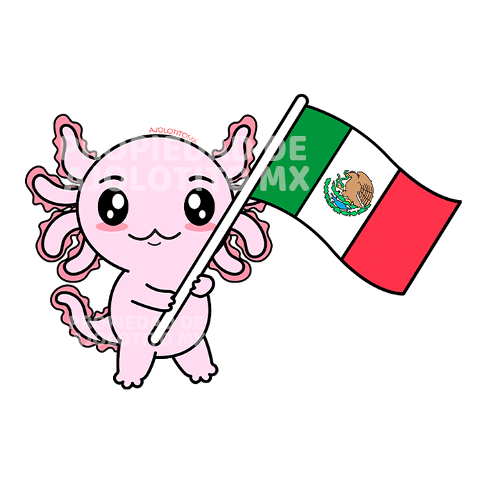 Sticker Axolotzin Bandera Ajolote