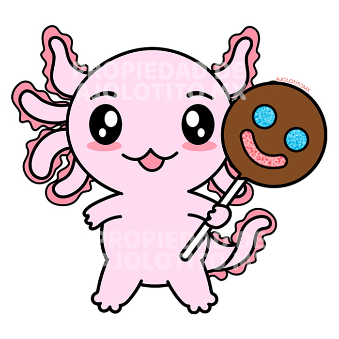Sticker Axolotzin Paleta Sonrisa Ajolote