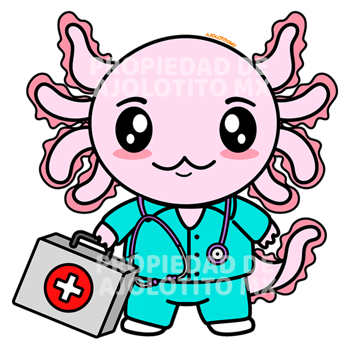 Sticker Axolotzin Enfermero Ajolote