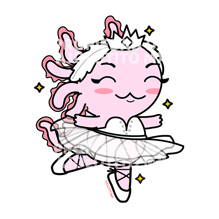 Sticker Axolotzin Bailarina De Ballet Ajolote