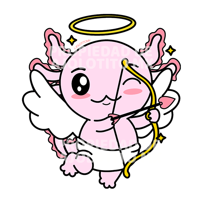 Sticker Axolotzin Cupido Ajolote