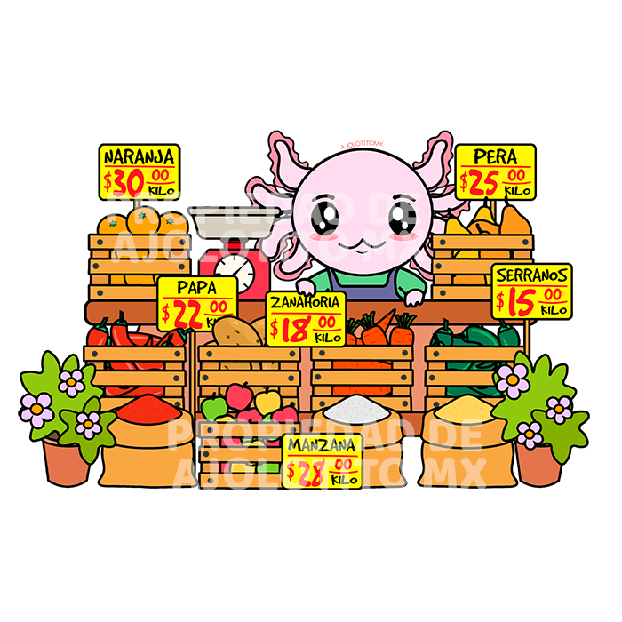 Sticker Axolotzin Marchante Ajolote