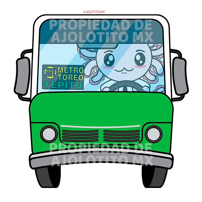 Sticker Axolotzin Microbusero Ajolote