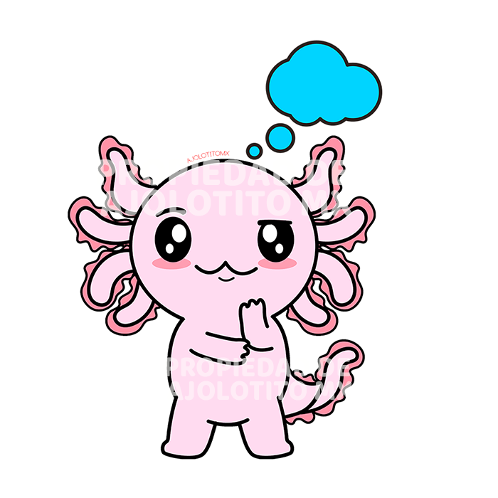 Sticker Axolotzin Pensando Ajolote