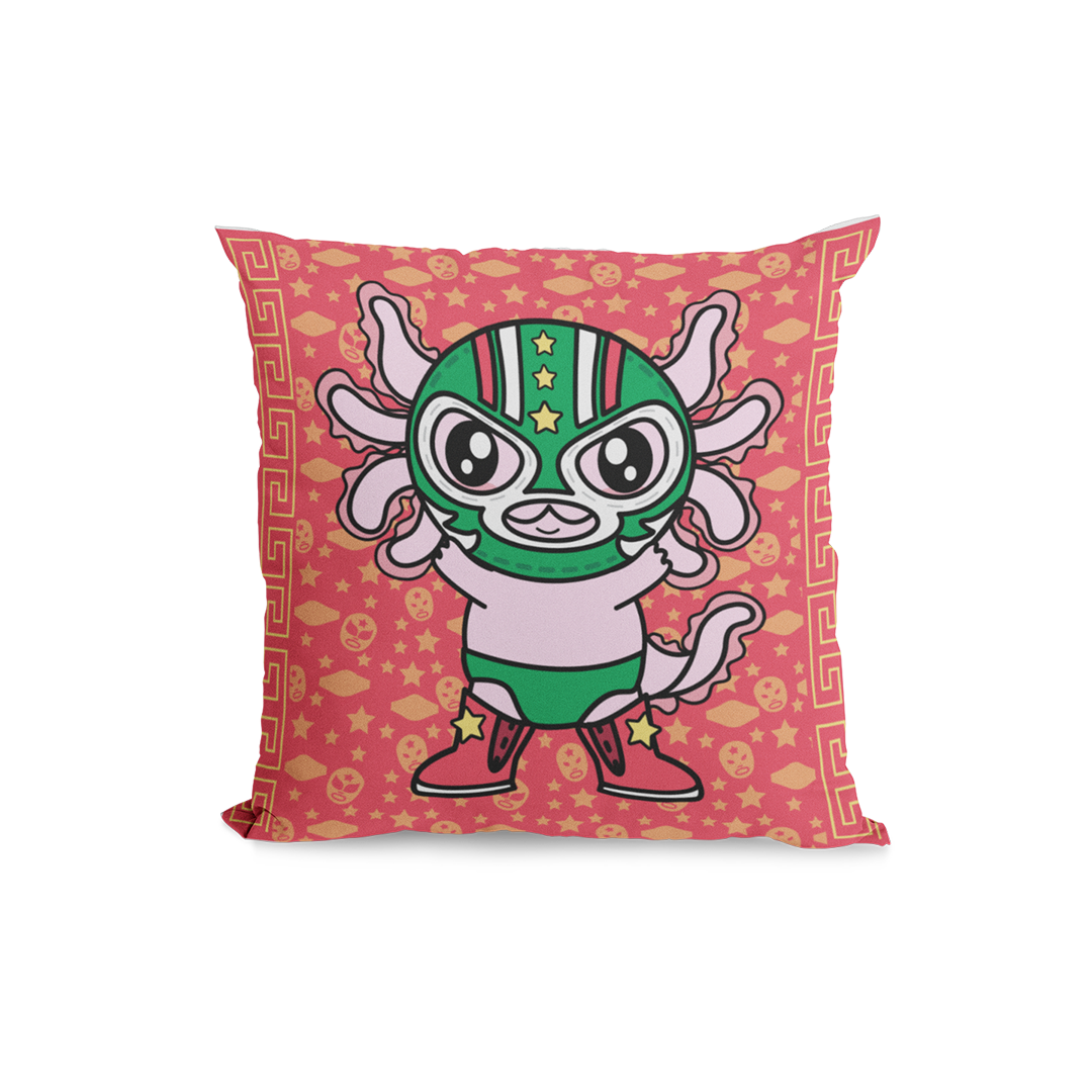 Funda Cojin Decorativo Luchador Axolotzin